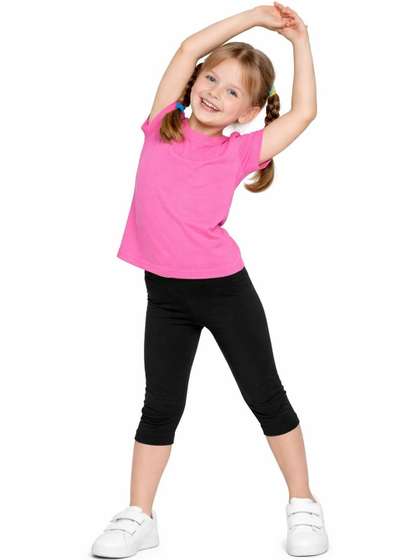 Indijoy Girls Cotton
                    Solid Three-Fourth Leggings