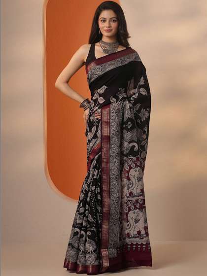 Libas Ethnic Motifs
                        Zari Silk Blend Saree