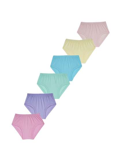 VIRUKSHAM Infant Girls
                    Pack Of 6 Cotton Mid-Rise Hipster Briefs