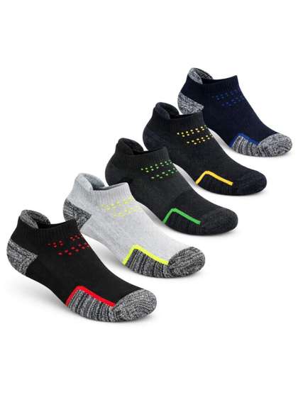 ZIBELL Men Pack of 5
                    Cotton Patterned Shoe Liners Socks