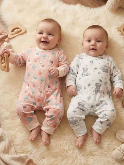 BabyZone Infants Pack Of
                    2 Prinred Cotton Rompers