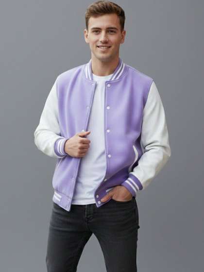 Besick Men
                          Colourblocked Lightweight Varsity Jacket