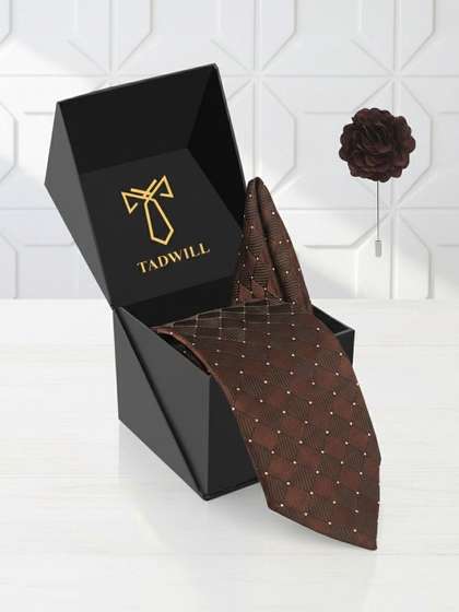 TADWILL Men Woven Design
                    Broad Tie