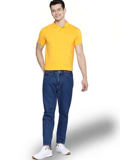 RuledBySun Men Polo Collar Slim Fit T-shirt