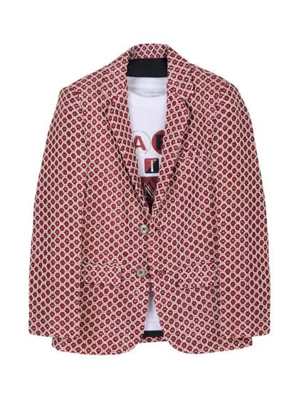 CHARCHIT Boys
                      Embellished Notched Lapel Blazers With T-Shirt