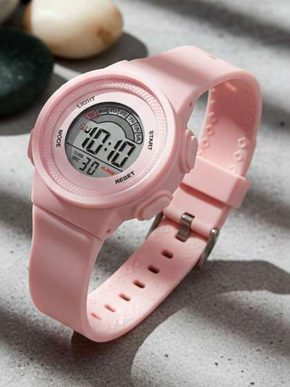 PAPIO Unisex Kids Dial
                    & Straps Digital Stopwatch Watch KD-217 PINK