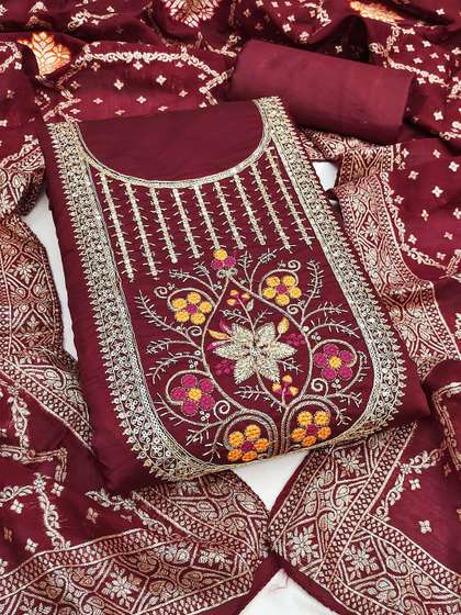 HERE&NOW
                        Embroidered Unstitched Dress Material