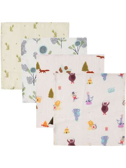 DULAAR Infants Pack Of
                      4 Organic Muslin Face Napkins