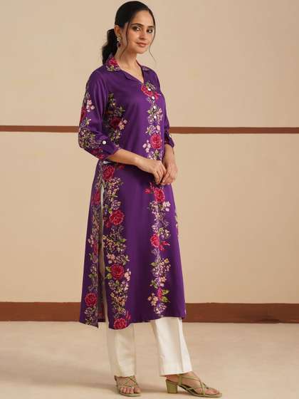 Lalita Creations
                        Women Floral Printed Regular Kurta with
                        Trousers