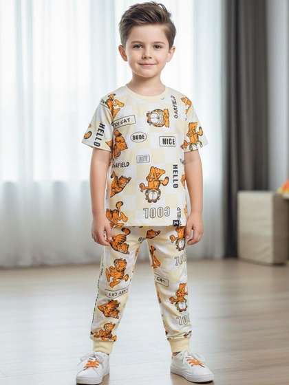 YK X Minute Mirth Boys
                      Printed T-shirt with Pyjamas
