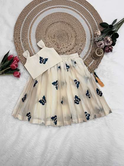 FELIZ THE DESIGNER
                    STUDIO Girls Embroidered Ready to Wear Lehenga
                    &
