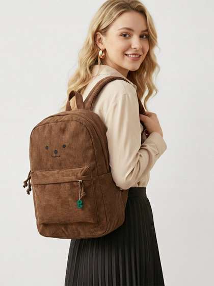 glitchez Women
                        Embroidered Corduroy Backpacks
