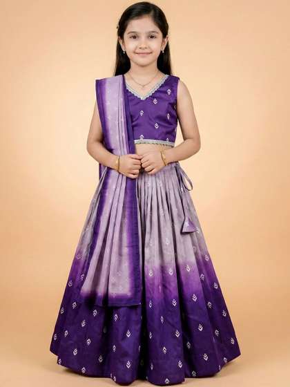 Sangria Printed
                        V-Neck Flared Lehenga Choli