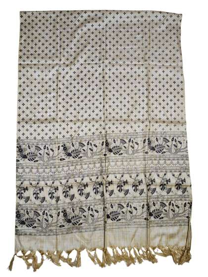 ivikta Printed
                        Cotton Silk Kalamkari Dupatta