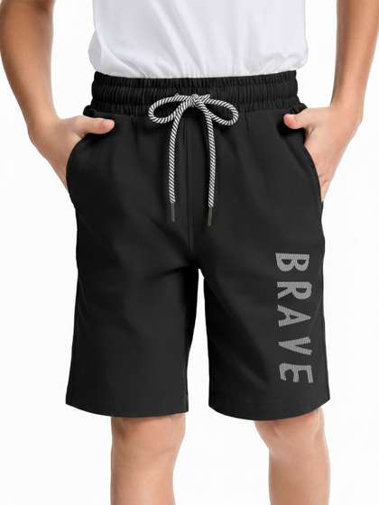 Hotfits Boys Typography
                    Printed Training or Gym Shorts