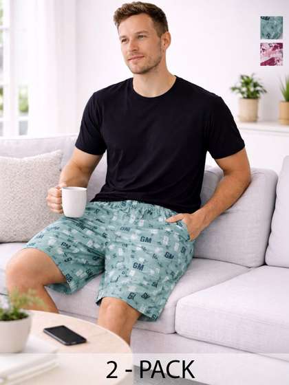 Mast & Harbour
                        Pack Of 2 Printed Cotton Mid-Rise Boxers