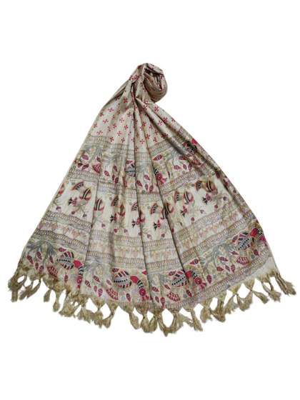ivikta Printed
                        Cotton Silk Kalamkari Dupatta