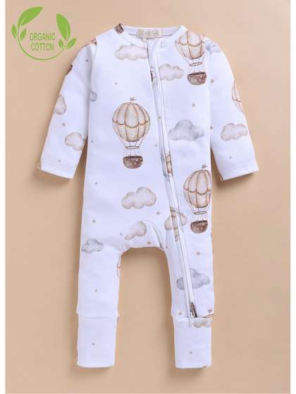 COT & CANDY
                      Infants Organic Cotton Printed Round Neck Rompers