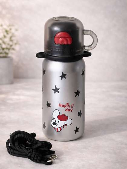 Little Surprise Box
                    Silver-Toned & Pink Stainless Steel Abstract
                    Water Bottle
