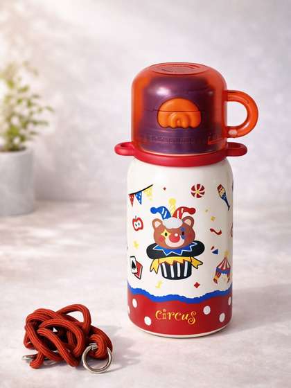 Little Surprise Box Red
                    & White Stainless Steel Abstract Water Bottle