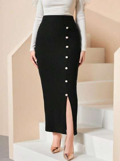 JINJIN FASHION
                        Pencil Midi Length Skirts