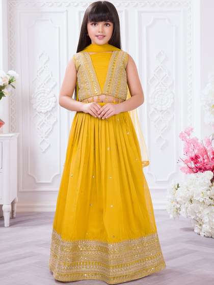 Tiny Kingdom Girls
                      Embellished Sequinned Semi-Stitched Lehenga &
                      Blouse With Dupatta