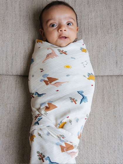 DULAAR Infants Printed
                    Organic Cotton Swaddle