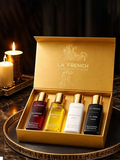 La French Oud
                        Perfume Gift Set - Adventure Oud, Al Hisan,
                        Romance Oud, Oud Woody 20ml each