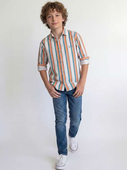 BEARSOUL Boys Multi
                    Stripes Striped Casual Shirt