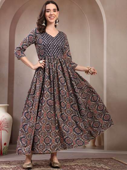 RANGEELO JAIPUR
                        Women Ethnic Motifs Printed Maternity Anarkali
                        Kurta