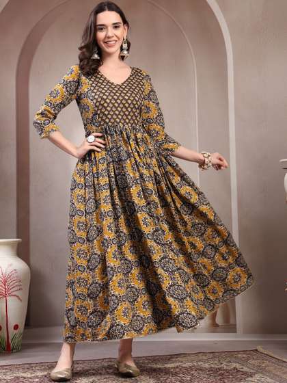 RANGEELO JAIPUR
                        Women Ethnic Motifs Printed Maternity Anarkali
                        Kurta