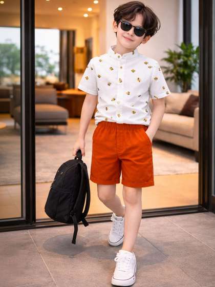HERE&NOW Unisex Kids
                    Printed Shirt with Shorts
