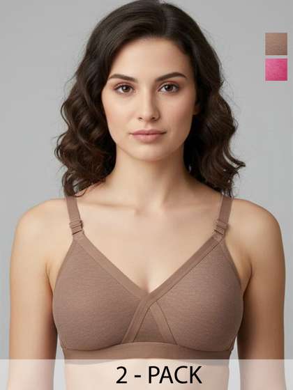 FUNAHME Pack of 2
                        Solid Full Coverage Bra