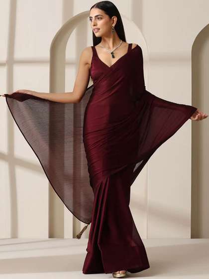 Peachmode Silk Blend
                        Designer Saree