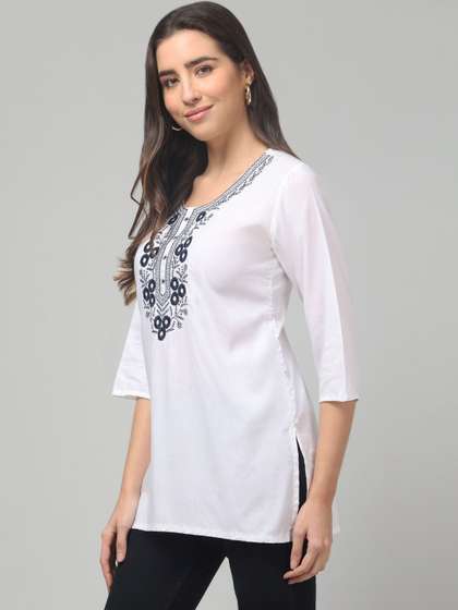 AFFLEON Floral Embroidered Kurti