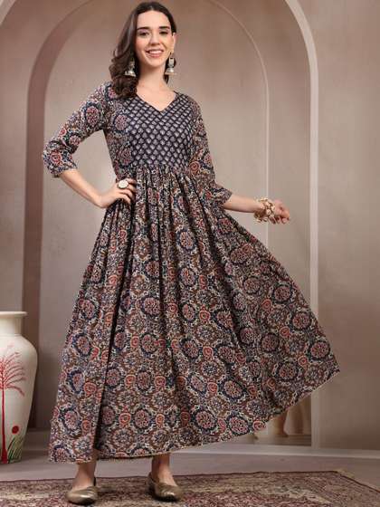 Pristyle Women
                        Ethnic Motifs Printed Thread Work Maternity
                        Anarkali Kurta