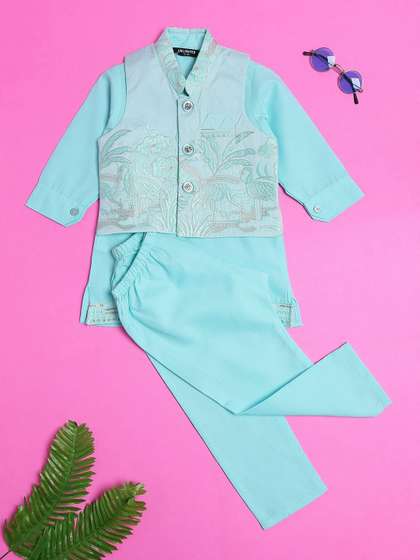 V-Mart Boys Ethnic
                    Motifs Regular Kurta with Trousers