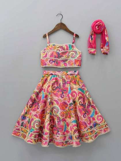 Sangria Girls Printed
                      Lehenga & Blouse With Dupatta