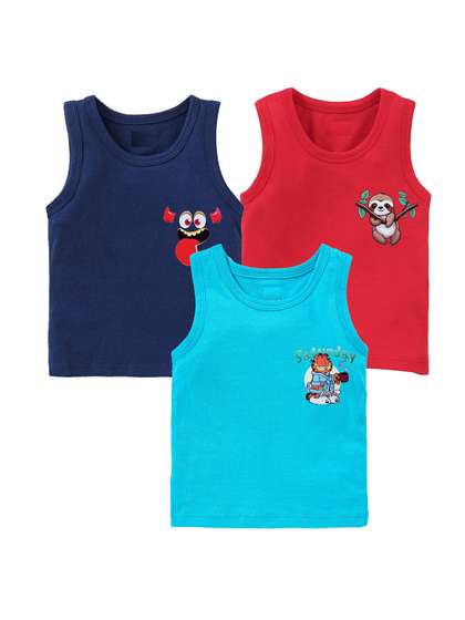 BAESD Boys Printed
                    Assorted Pure Cotton Basic Vests