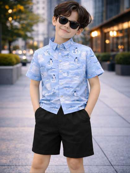 HERE&NOW Unisex Kids
                    Printed Shirt with Shorts