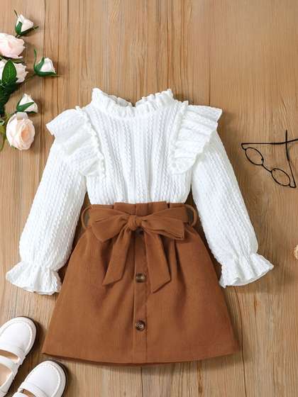 HSM FASHION Girls Top
                    with Skirt