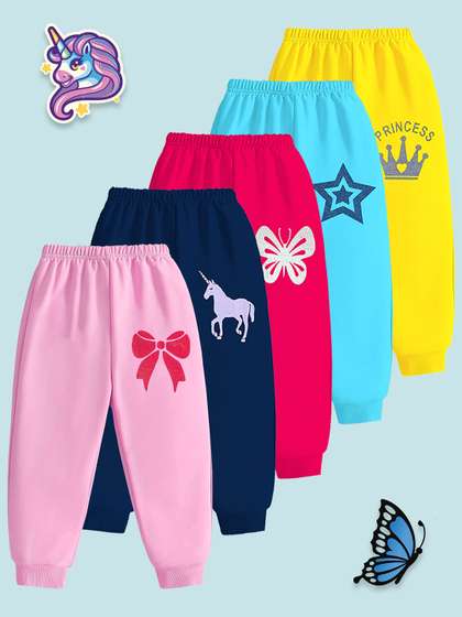 YK Girls Pack of 5
                    Graphic Printed Joggers