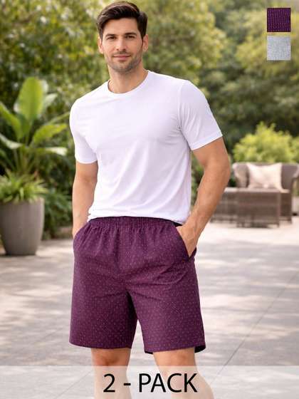 The Roadster
                        Lifestyle Co Pack Of 2 Printed Cotton Boxers