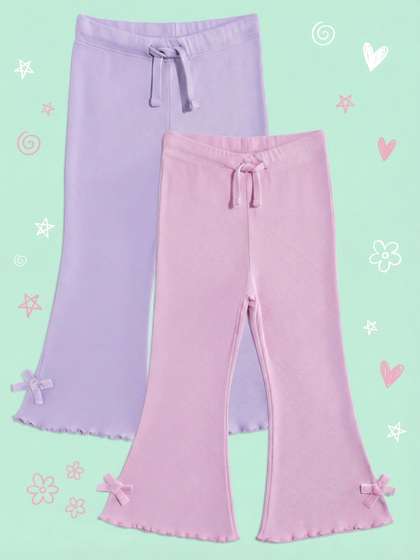 Mothercare Girls Pack of
                    2 Flared Leggings with Bow Detail