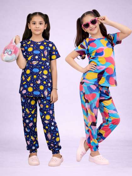 BAESD Girls Printed
                    Short Sleeves Nightdress