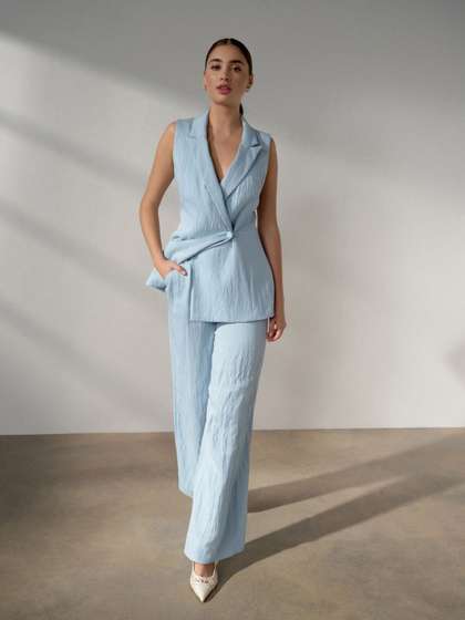 NEXT Women
                          Crinkled Effect Wide Leg Trousers