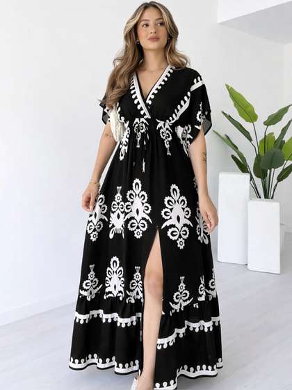 NWH Ethnic Motifs
                        Print Kaftan Maxi Dress