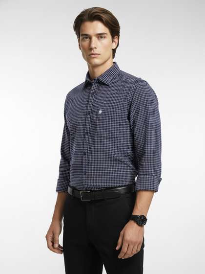 French Connection
                          Pure Cotton Slim Fit Grid Tattersall Checked
                          Formal Shirt