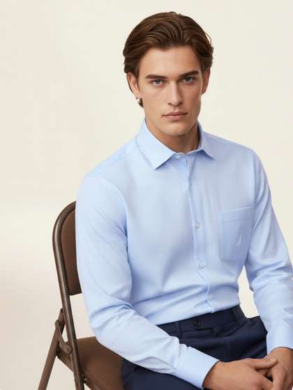 Nautica Pure Cotton
                        Self-Design Slim Fit Formal Shirt