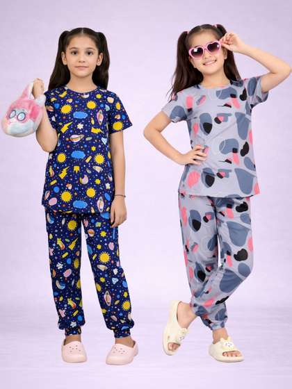 BAESD Girls Printed Maxi
                    Night suits
